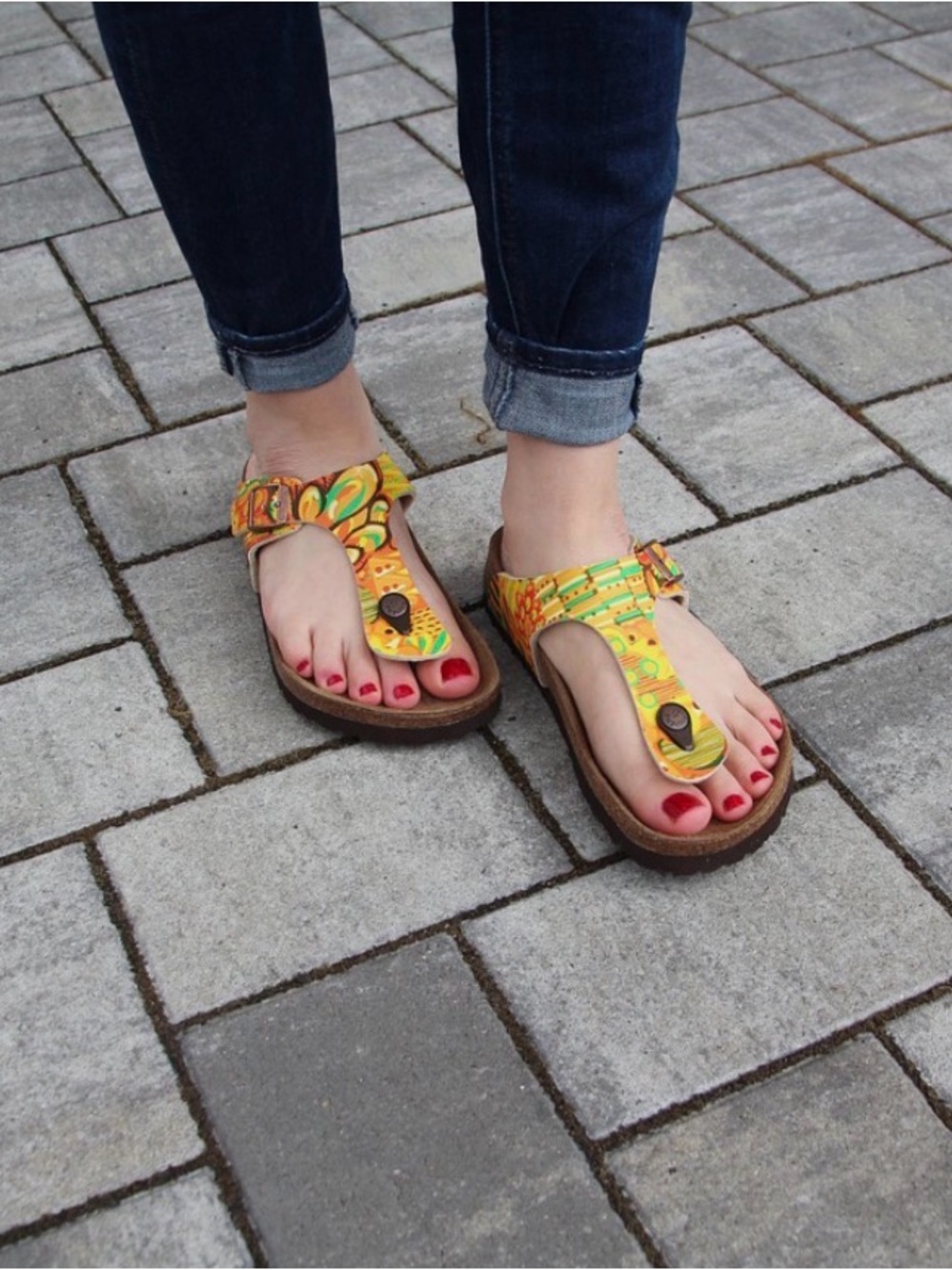 Papillo Thong Sandal with Buckle - Multicolor Made in Portugal